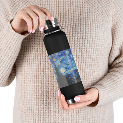 The Starry Night by Vincent Van Gogh Copper Vacuum Insulated Bottle, 22oz