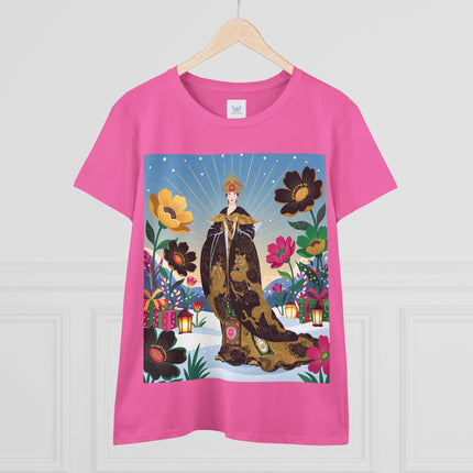 🌸✨ The Golden Garden Empress Cotton Tee – Asian-Inspired Floral Fantasy