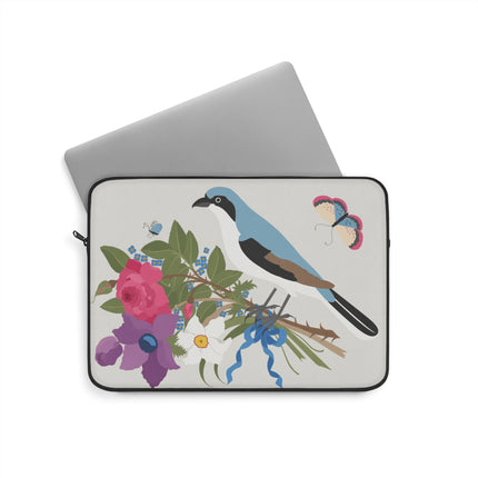 Bluebird & Butterfly Laptop Sleeve – Elegant Charm & Springtime Grace