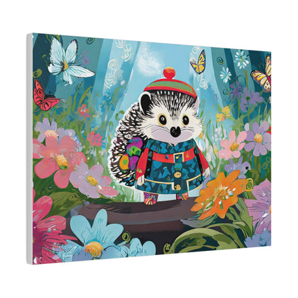 Cute Hedgehog Matte Canvas, Stretched, 0.75"