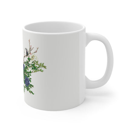 Peonies and Birds by Okamoto Shuki Ceramic Mug 11oz
