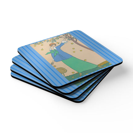 Le Verger by Georges Lepape Corkwood Coaster Set