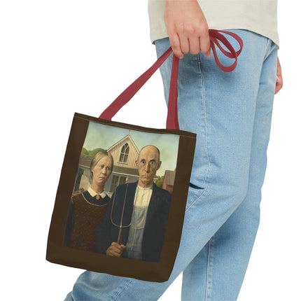 American Gothic by Grant Wood Tote Bag (AOP)