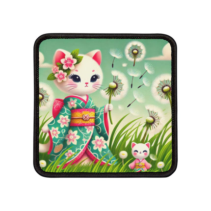 Geisha Kitten and the Dandelion Wish Iron-On Patches
