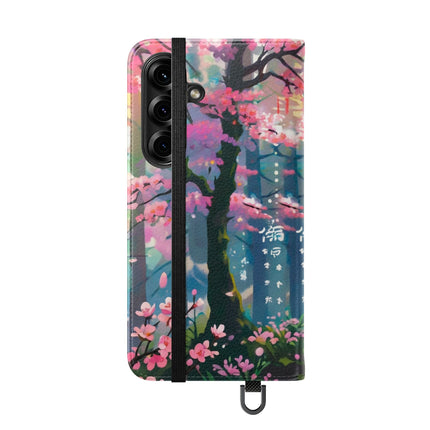 🦊⚔️ Cyberpunk Samurai Maiden Flip Case – Neon Grace & Warrior Courage