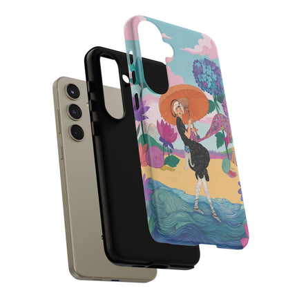 🌊☂️ The Lady Of The Flowered Seashore Phone Case – Art Deco Seaside Fashion