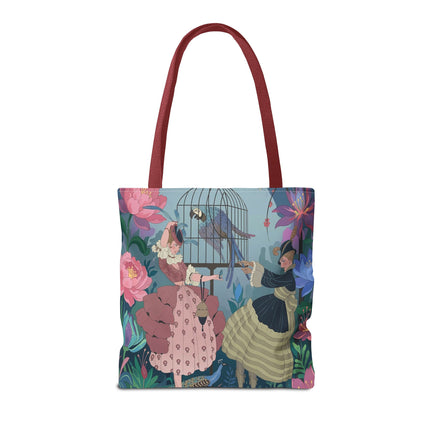 🦜🌸 The Ladies Of The Enchanted Aviary Tote Bag – Art Deco Floral Fantasy