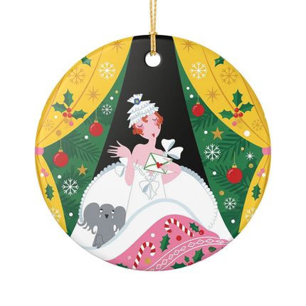 💌🎄 The Christmas Letter Of Holly House Ceramic Ornament – Whimsical Art Deco Holiday Charm