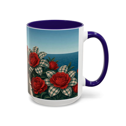 ⛵🌹 The Seaside Rose Traveler Colorful Mug – Art Deco Floral Elegance