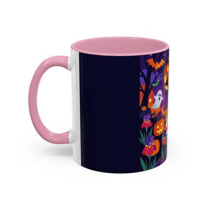 🌙🎃 The Moonlit Garden Masquerade Colorful Mug – Floral Halloween Charm