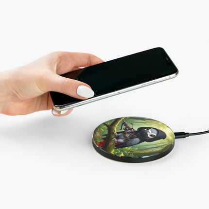 The African Grey Sentinel Wireless Charger – Quiet Strength & Woodland Adventure