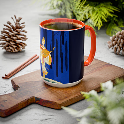 Celestial Melody Colorful Mug (11oz, 15oz) – Musical Grace, Starlit Beauty & Art Deco Elegance
