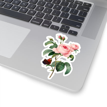 Cabbage Rose botanical illustration by Pierre-Joseph Redouté Kiss-Cut Stickers (4 Sizes)