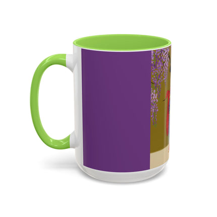 Wisteria Elegance Colorful Mug (11oz, 15oz) – Floral Beauty, Kimono Art & Timeless Grace