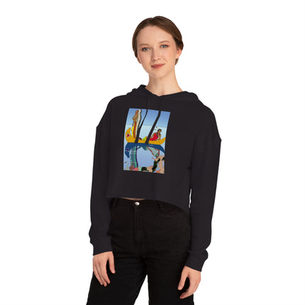 Le long du Missouri (Indian couple on the Missouri River) by George Barbier Women’s Cropped Hooded Sweatshirt
