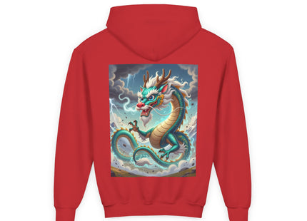 Tibetan Dragon in Battle Youth Heavy Blend Hooded Sweatshirt