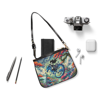 Mystic Guardian of the Sky Shoulder Bag – Warrior Fairy & Turquoise Dragon