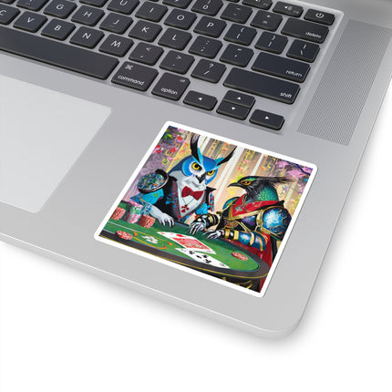 Cyberpunk Owl & Raven Kiss-Cut Stickers (4 Sizes)