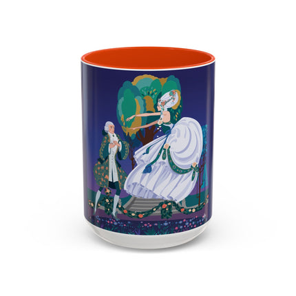 Moonlit Garden Waltz Colorful Mug (11oz, 15oz) – Rococo Romance, Garden Elegance & Enchanted Dance