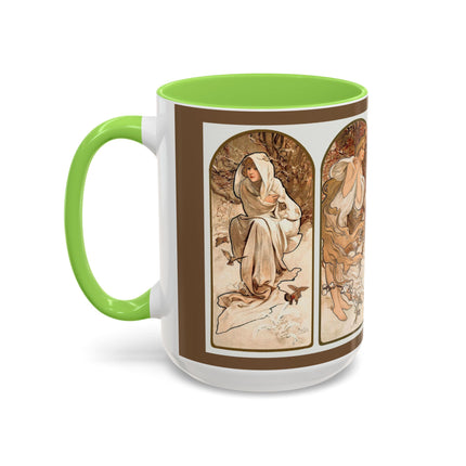 The Seasons by Alphonse Maria Mucha Colorful Mugs (11oz, 15oz)