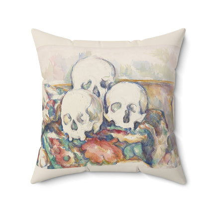 The Three Skulls by Paul Cézanne Spun Polyester Square Pillow