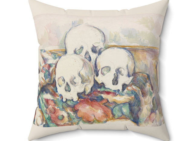 The Three Skulls by Paul Cézanne Spun Polyester Square Pillow