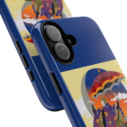 Parasol Sunset Geisha Phone Case – Elegant Twilight Grace