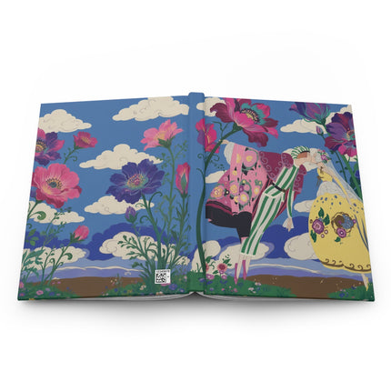 💋🌺 The Kiss Beneath The Giant Flowers Hardcover Journal – Art Deco Romance