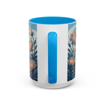 ☔🌸 The Grand Floral Journey Colorful Mug – Art Deco Travel Elegance