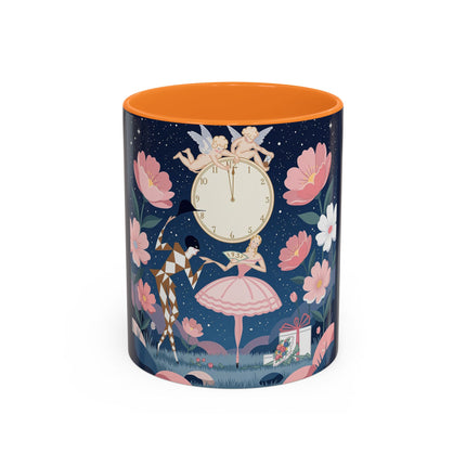 🕛🌸 Midnight Waltz Before Christmas Colorful Mug – Art Deco Holiday Fantasy