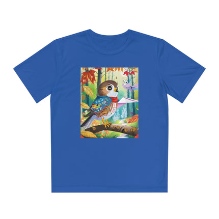 Baby Hawk Plays in Forest Youth Competitor Tee