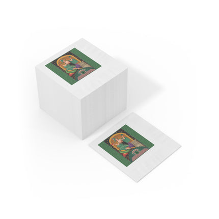 May & Emerald Zodiac White Coined Napkins
