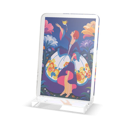 🐦🌸 The Enchanted Birdsong Acrylic Art Plaque – Art Deco Garden Whimsy