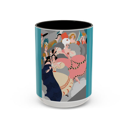 Celestial Masquerade Colorful Mugs – Theatrical Elegance & Floating Whimsy