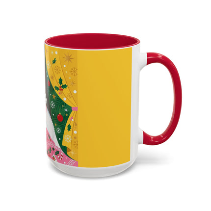 💌🎄 The Christmas Letter Of Holly House Colorful Mug – Whimsical Art Deco Holiday Charm