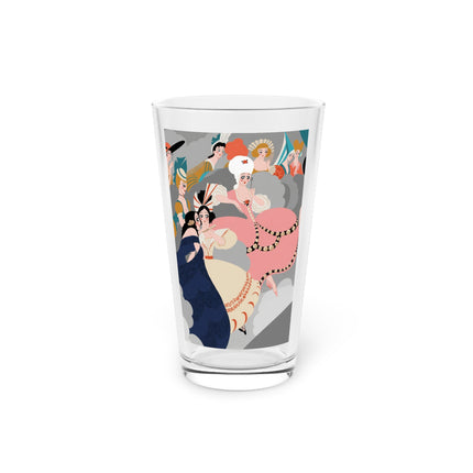 Celestial Masquerade Pint Glass – Theatrical Elegance & Floating Whimsy