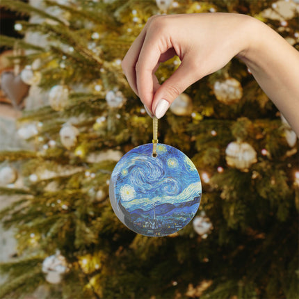 The Starry Night by Vincent Van Gogh Glass Ornaments
