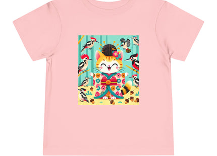 Geisha Kitten in the Woodpecker Grove Toddler Short Sleeve Tee