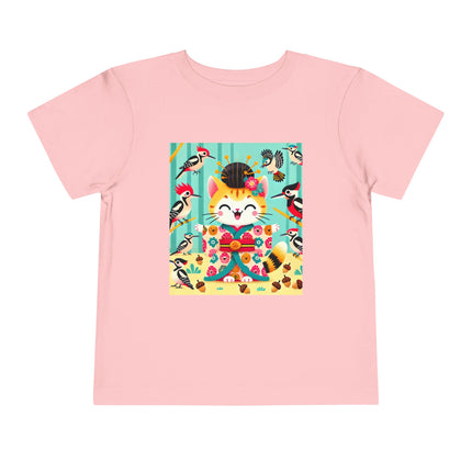 Geisha Kitten in the Woodpecker Grove Toddler Short Sleeve Tee