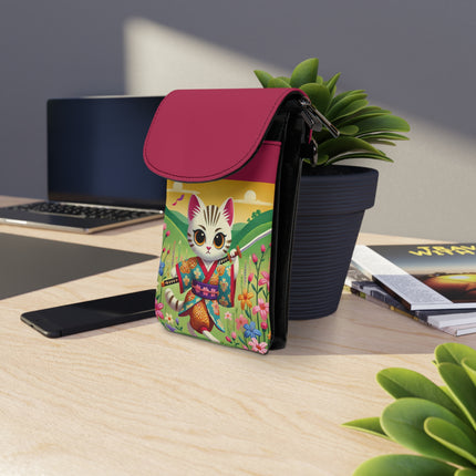 Samurai Kitten Small Cell Phone Wallet