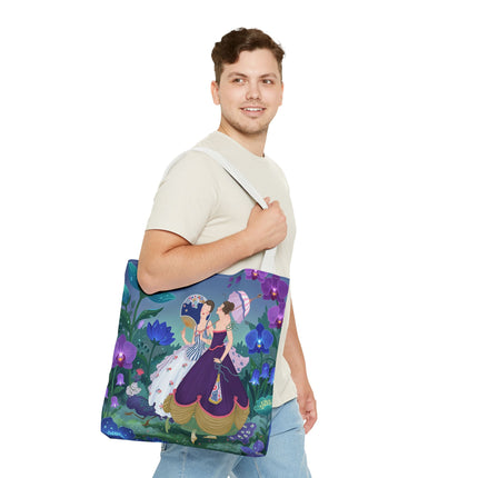 🌸☂️ The Ladies Of The Garden Promenade Tote Bag – Art Deco Floral Elegance