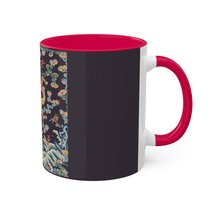 Rank Badge with Dragon with Deer Hooves Colorful Mugs, 11oz