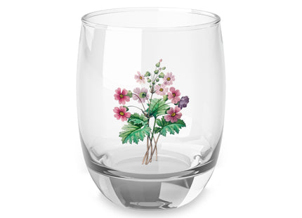 Chinese Primrose botanical illustration by Pierre-Joseph Redouté Whiskey Glass
