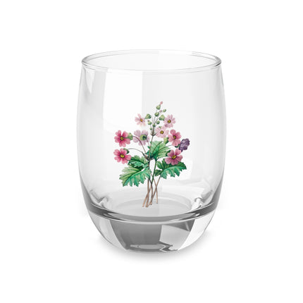 Chinese Primrose botanical illustration by Pierre-Joseph Redouté Whiskey Glass