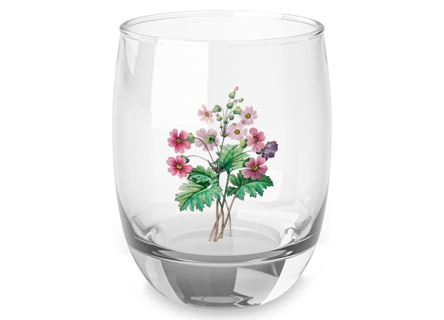 Chinese Primrose botanical illustration by Pierre-Joseph Redouté Whiskey Glass