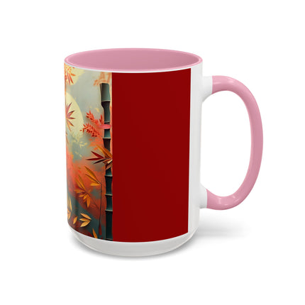 Red Panda at an Autumn Bamboo Grove Colorful Mugs (11oz, 15oz)
