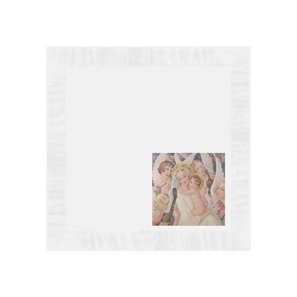 Madonna with Child Surrounded by Musical Angels by Gerda Wegener White Coined Napkins
