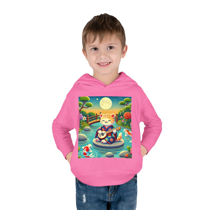 Melodic Kitten by the Koi Pond Toddler Pullover Fleece Hoodie