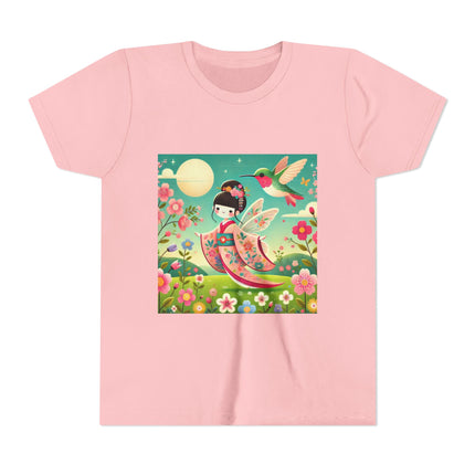 Geisha Fairy and the Hummingbird Blossom Youth Short Sleeve Tee