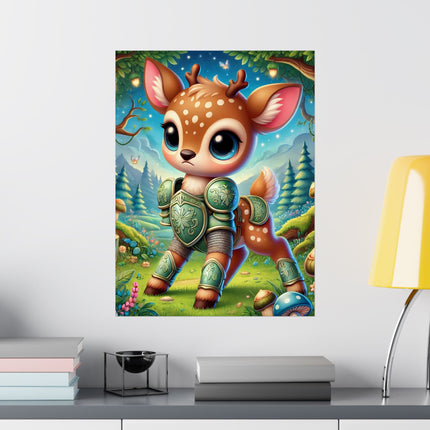🦌🛡️ Fawn Defender Matte Vertical Poster – Woodland Courage & Fairytale Adventure